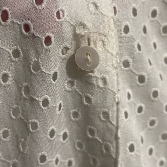 LOVESHACKFANCY Jodie Eyelet Ruffle White Dress $695 Size 4 Button Down - Picture 12 of 16